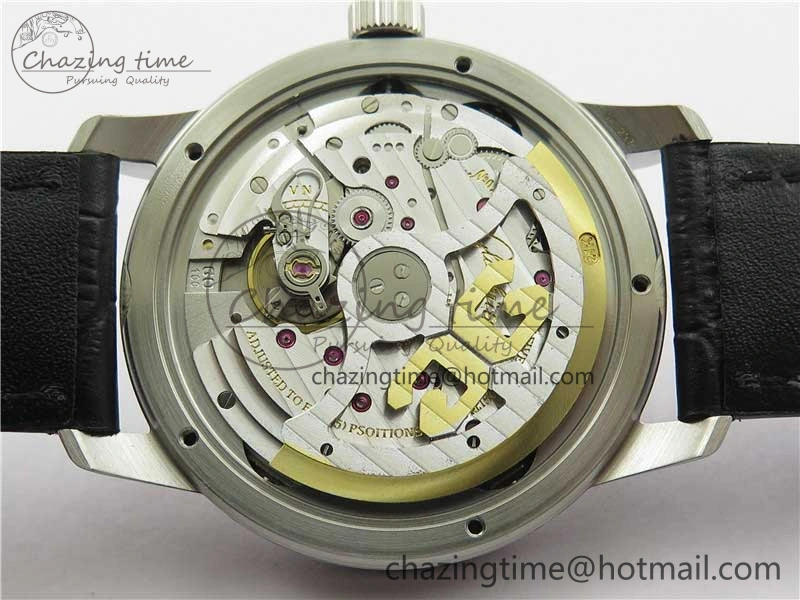 Excellence Panorama Date Moon Phase SS GLF 1:1 Best Edition White Dial on Black Leather Strap A100