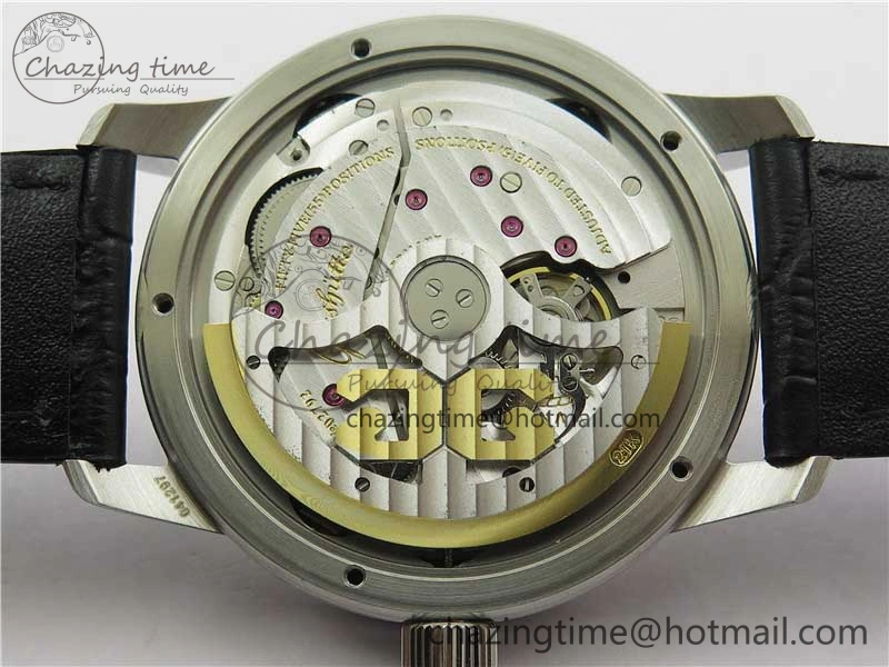 Excellence Panorama Date Moon Phase SS GLF 1:1 Best Edition White Dial on Black Leather Strap A100