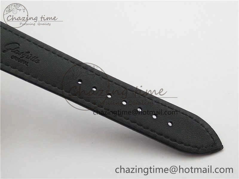 Excellence Panorama Date Moon Phase SS GLF 1:1 Best Edition White Dial on Black Leather Strap A100