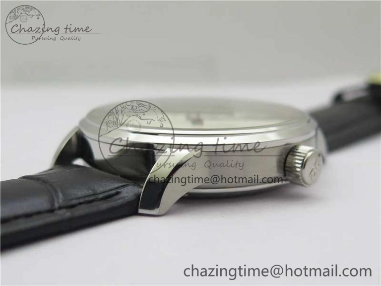 Excellence Panorama Date Moon Phase SS GLF 1:1 Best Edition White Dial on Black Leather Strap A100
