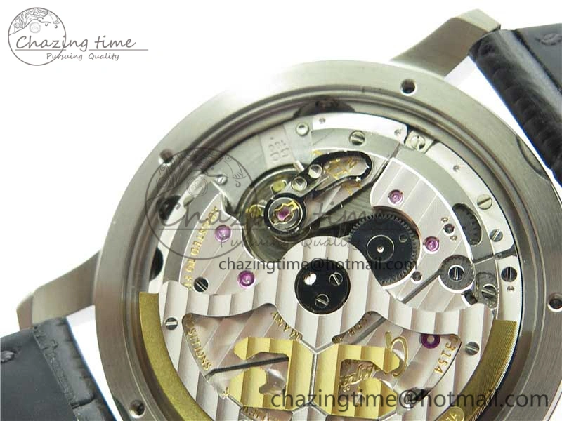 Excellence Panorama Date Moon Phase SS V9F Black Dial on Black Leather Strap A100