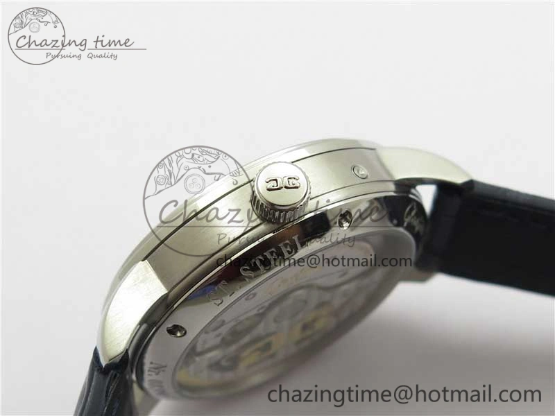 Excellence Panorama Date Moon Phase SS V9F Blue Dial on Blue Leather Strap A100