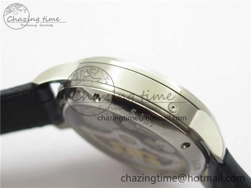 Excellence Panorama Date Moon Phase SS V9F Blue Dial on Blue Leather Strap A100