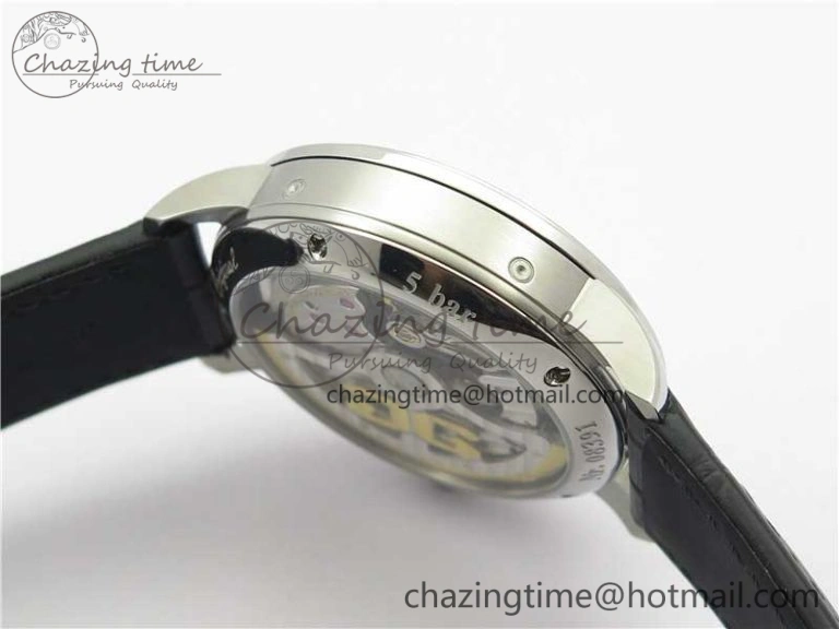 Excellence Panorama Date Moon Phase SS V9F White Dial on Black Leather Strap A100