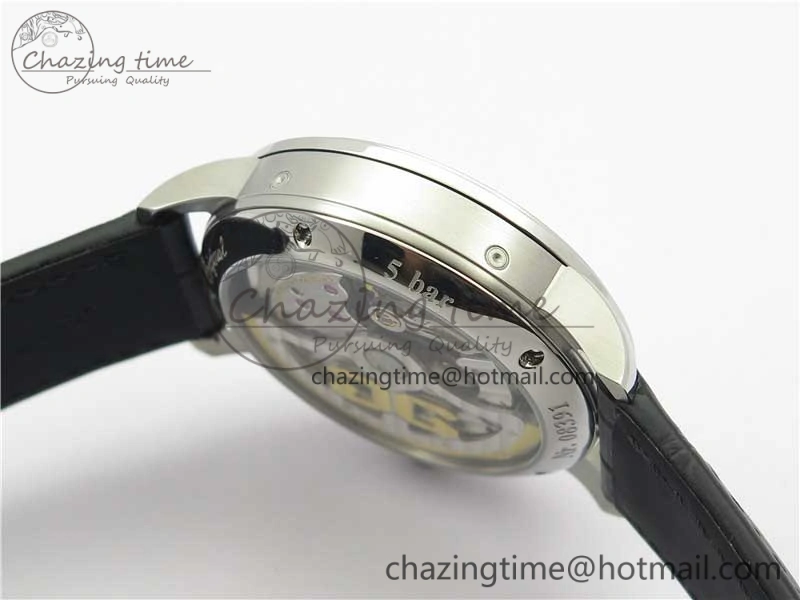 Excellence Panorama Date Moon Phase SS V9F White Dial on Black Leather Strap A100