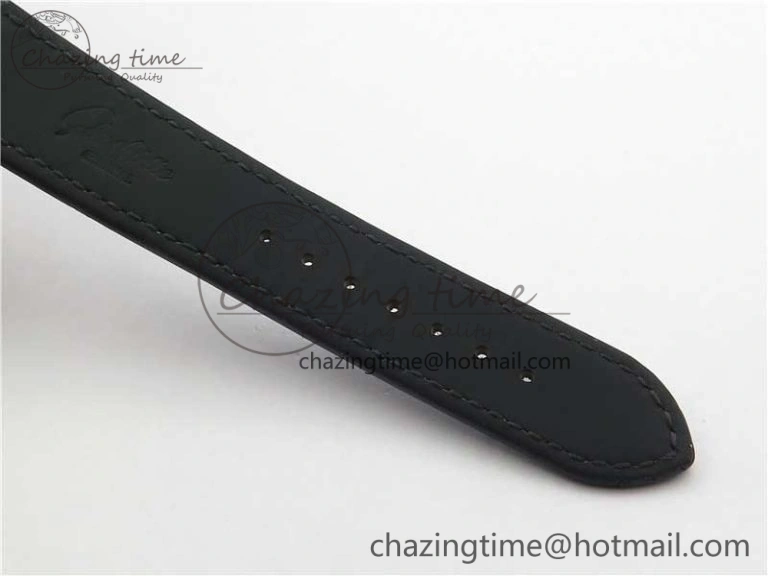 Excellence Panorama Date Moon Phase SS V9F White Dial on Black Leather Strap A100