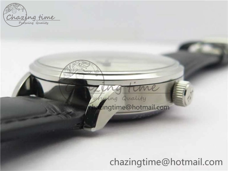 Excellence Panorama Date Moon Phase SS V9F White Dial on Black Leather Strap A100