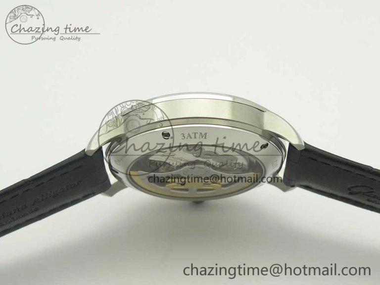Excellence Panorama Date SS ETCF Blue Dial on Black Leather Strap A100