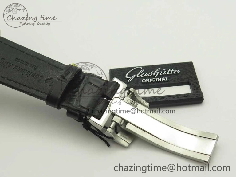 Excellence Panorama Date SS ETCF Blue Dial on Black Leather Strap A100