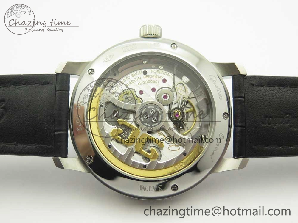 Excellence Panorama Date SS ETCF Blue Dial on Black Leather Strap A100