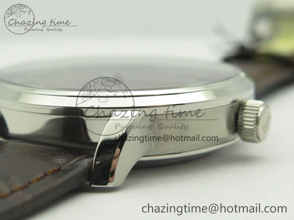 Excellence Panorama Date SS ETCF Gray Dial on Brown Leather Strap A100
