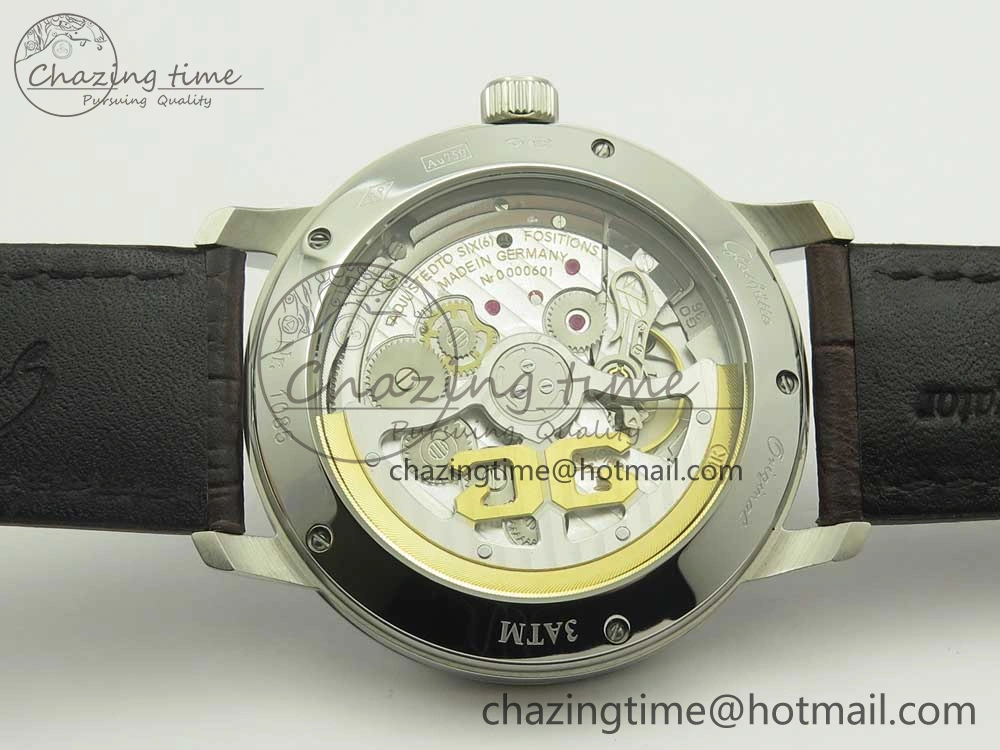 Excellence Panorama Date SS ETCF Gray Dial on Brown Leather Strap A100