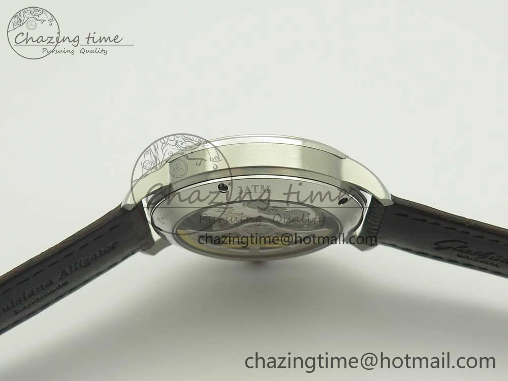 Excellence Panorama Date SS ETCF Gray Dial on Brown Leather Strap A100