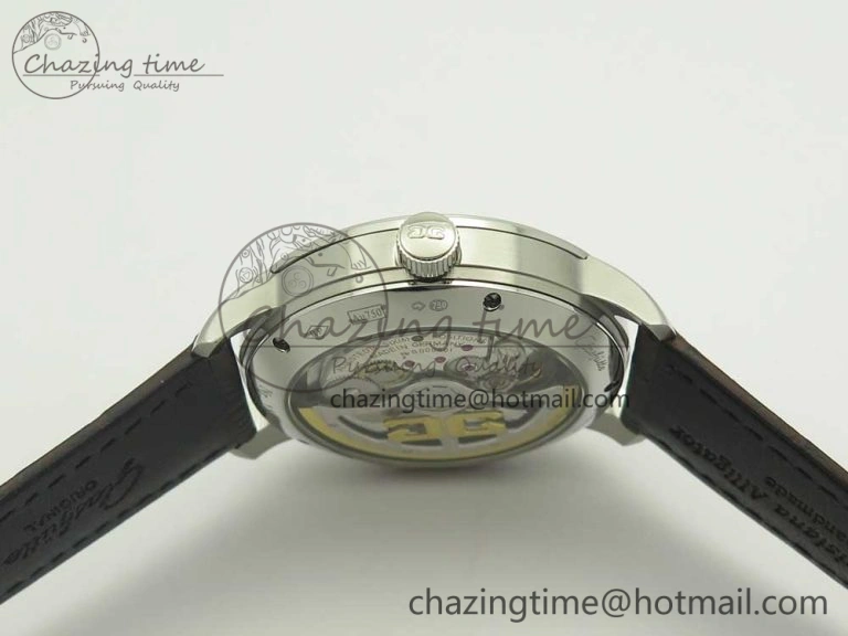 Excellence Panorama Date SS ETCF Gray Dial on Brown Leather Strap A100