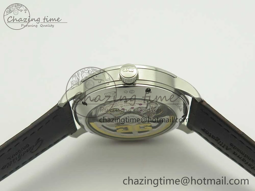 Excellence Panorama Date SS ETCF Gray Dial on Brown Leather Strap A100