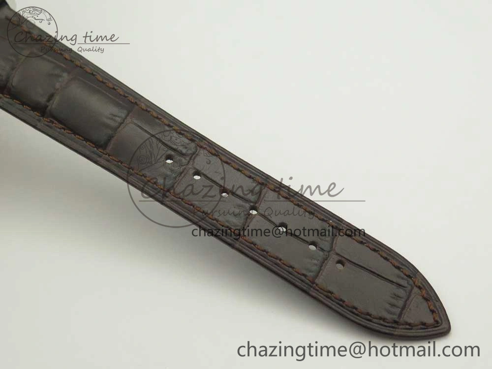 Excellence Panorama Date SS ETCF Gray Dial on Brown Leather Strap A100