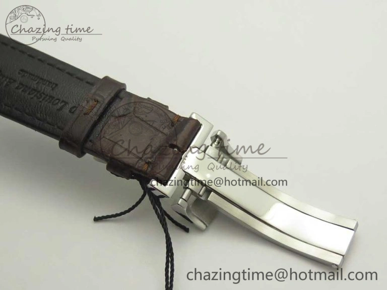 Excellence Panorama Date SS ETCF Gray Dial on Brown Leather Strap A100