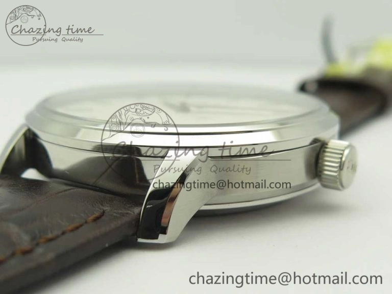 Excellence Panorama Date SS ETCF White Dial on Brown Leather Strap A100