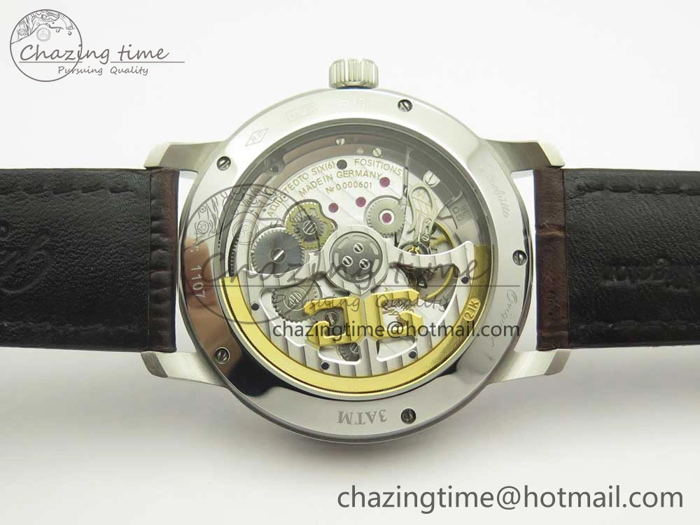 Excellence Panorama Date SS ETCF White Dial on Brown Leather Strap A100