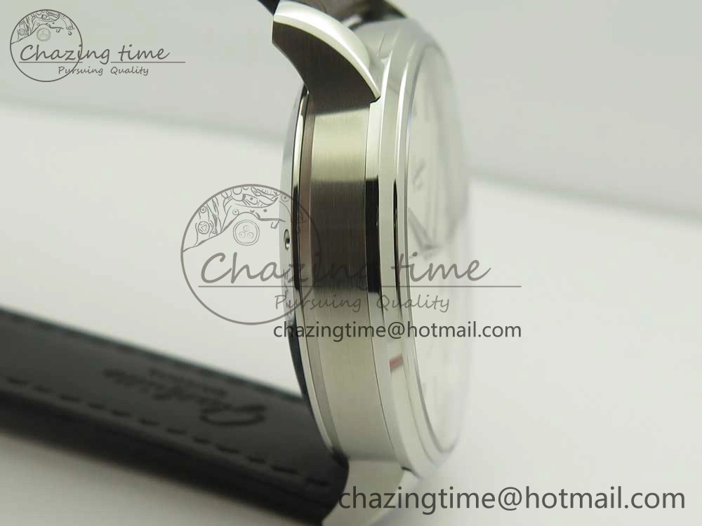 Excellence Panorama Date SS ETCF White Dial on Brown Leather Strap A100