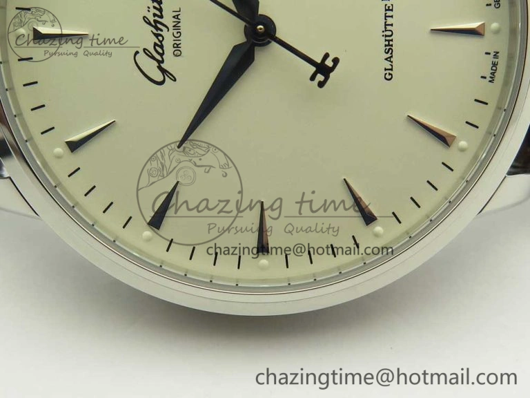 Excellence Panorama Date SS ETCF White Dial on Brown Leather Strap A100