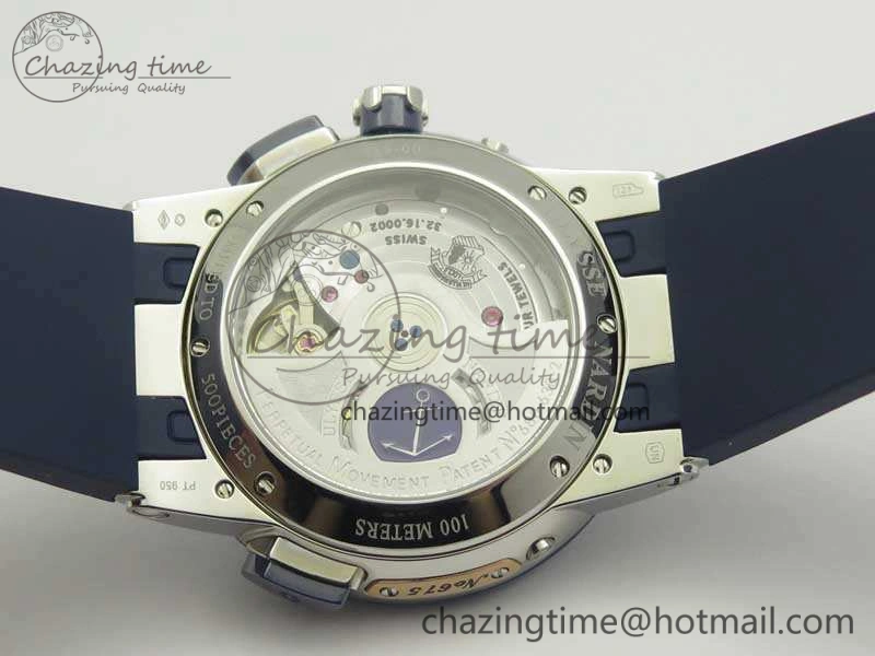 Executive Toro SS TWA 1:1 Best Edition Blue Dial On Rubber Strap Asian UN-32