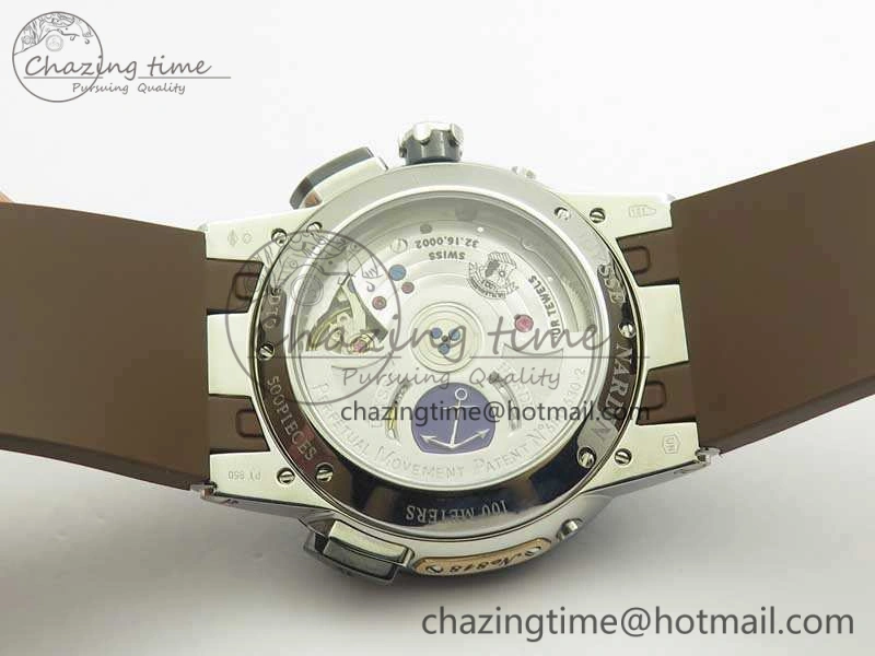 Executive Toro SS TWA 1:1 Best Edition Brown Dial On Rubber Strap Asian UN-32