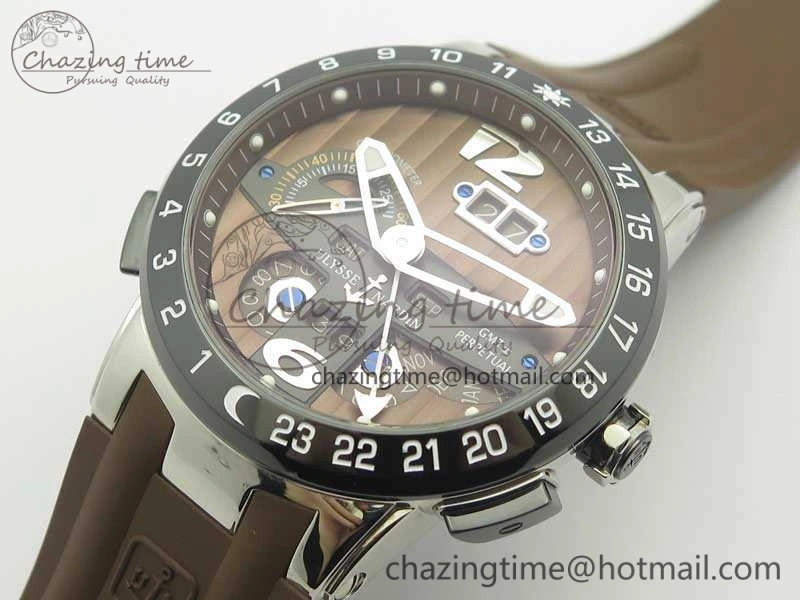Executive Toro SS TWA 1:1 Best Edition Brown Dial On Rubber Strap Asian UN-32