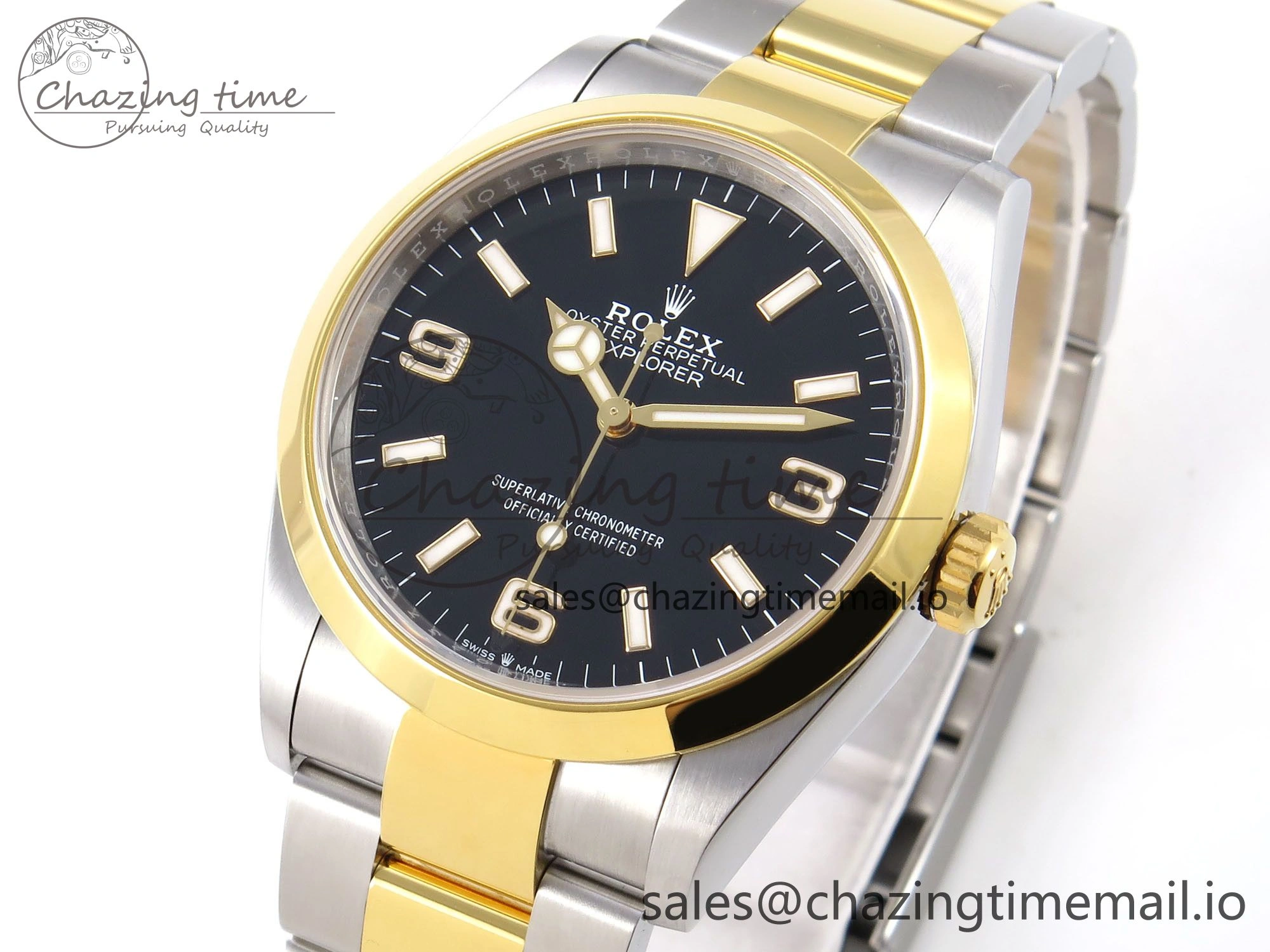 Explorer 124273 VSF 1:1 Best Edition 904L Steel Black Dial on SS YG Bracelet VS3230