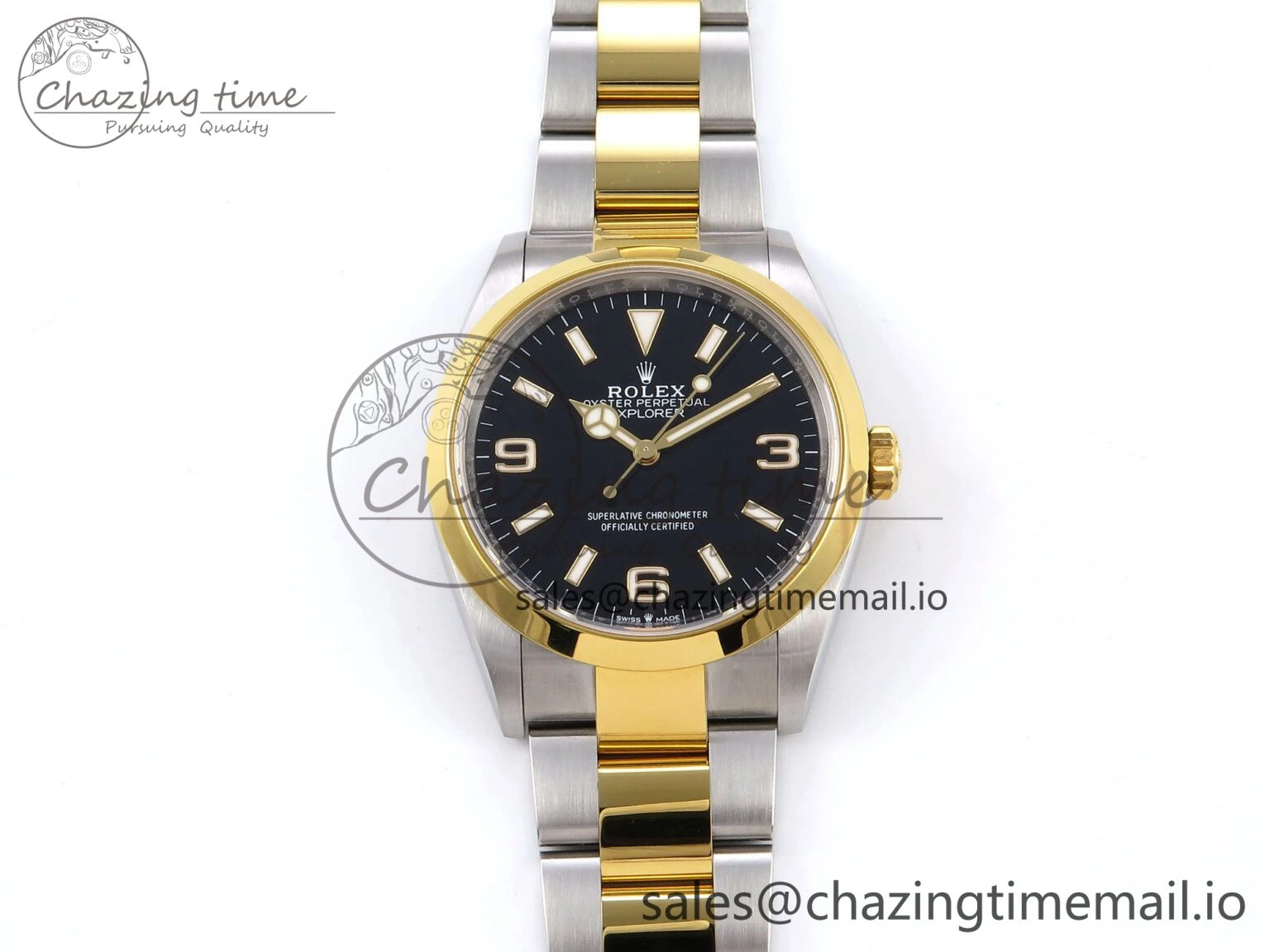 Explorer 124273 VSF 1:1 Best Edition 904L Steel Black Dial on SS YG Bracelet VS3230