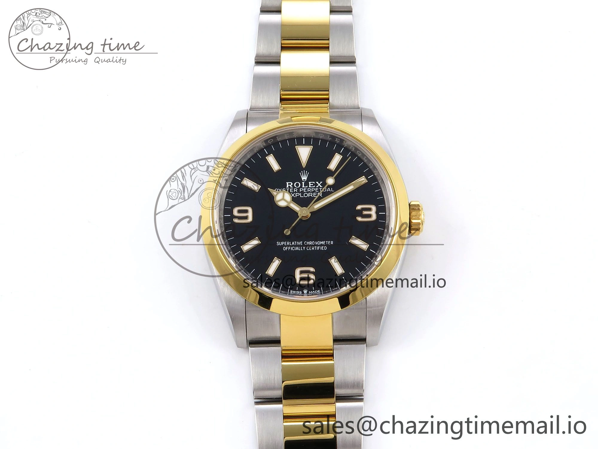 Explorer 124273 VSF 1:1 Best Edition 904L Steel Black Dial on SS YG Bracelet VS3230