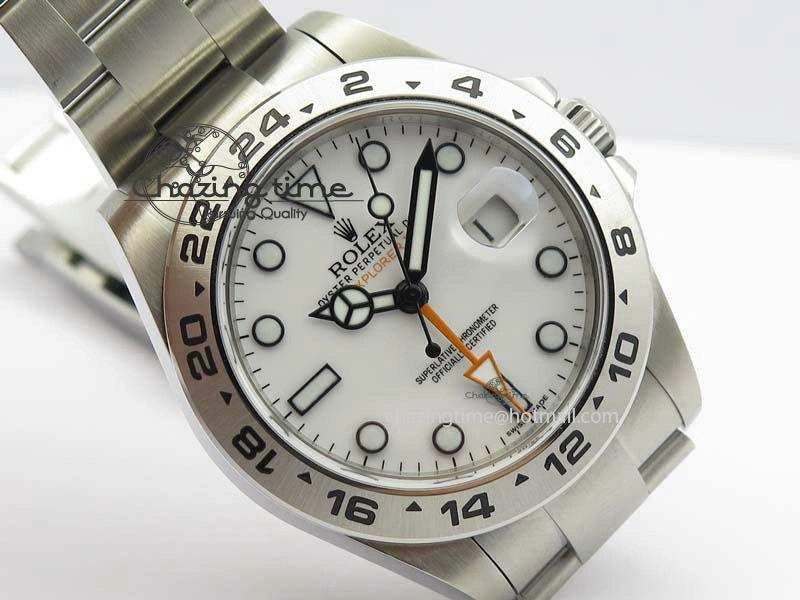 Explorer II 42mm 216570 1:1 Noob Best Edition White Dial A3187 (Correct Hand Stack)