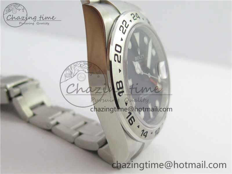 Explorer II 42mm 216570 Black 904L SS GMF 1:1 Best Edition Black Dial on Bracelet A3186 (Correct Hand Stack)