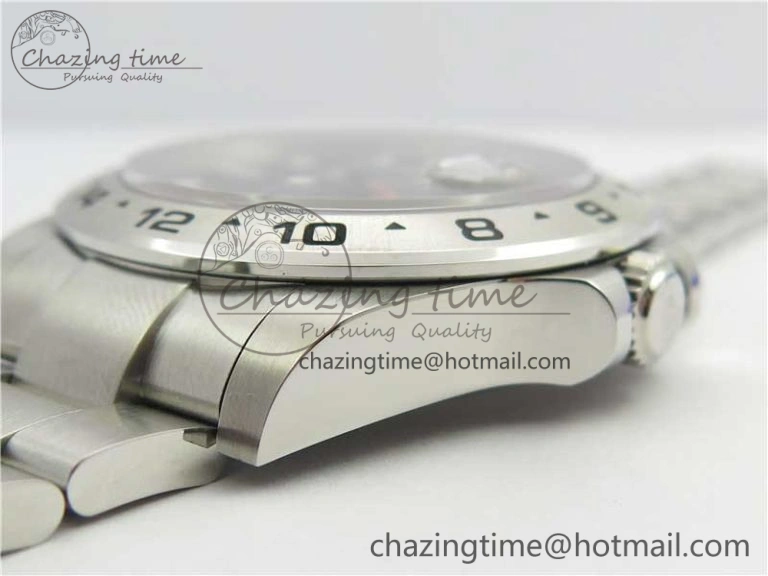 Explorer II 42mm 216570 Black 904L SS GMF 1:1 Best Edition Black Dial on Bracelet A3186 (Correct Hand Stack)