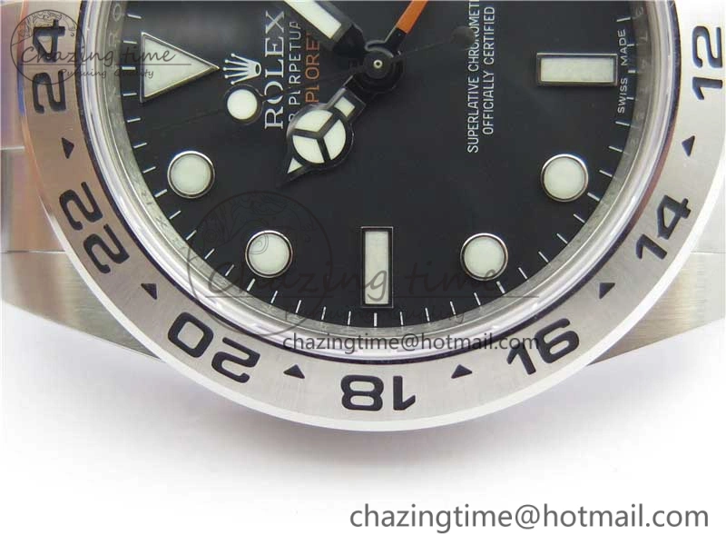 Explorer II 42mm 216570 Black 904L SS GMF 1:1 Best Edition Black Dial on Bracelet A3186 (Correct Hand Stack)