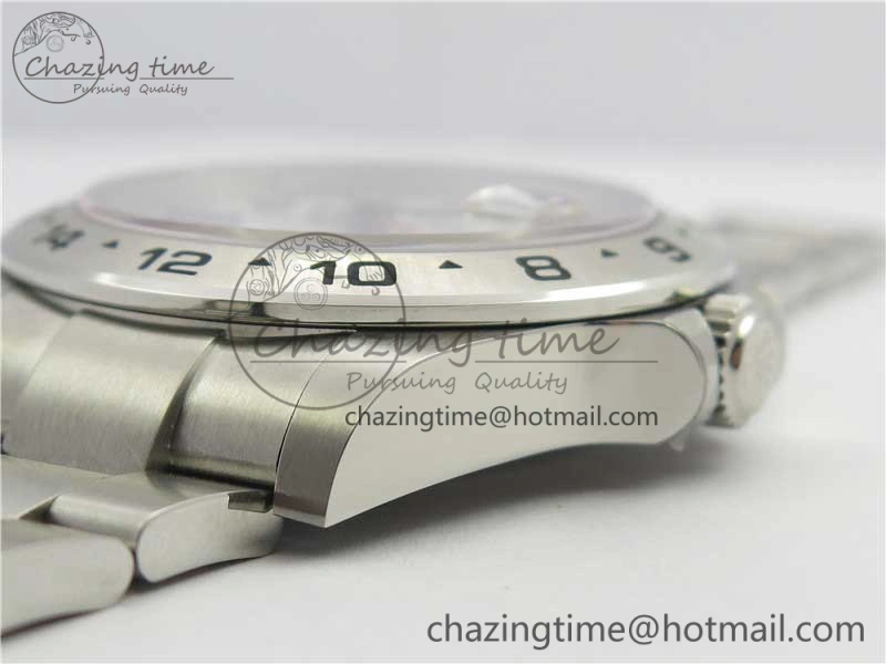 Explorer II 42mm 216570 Black 904L SS GMF 1:1 Best Edition White Dial on Bracelet A3186 (Correct Hand Stack)