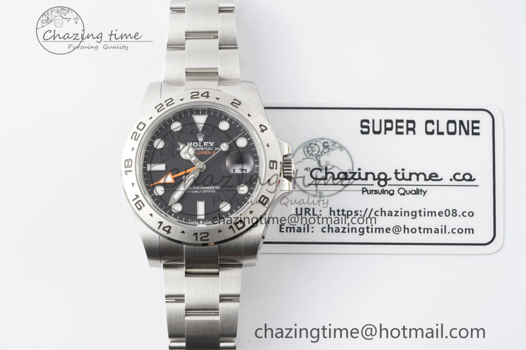 Explorer II 42mm 216570 Black 904L SS JDF 1:1 Best Edition Black Dial on Bracelet VR3285 CHS V4