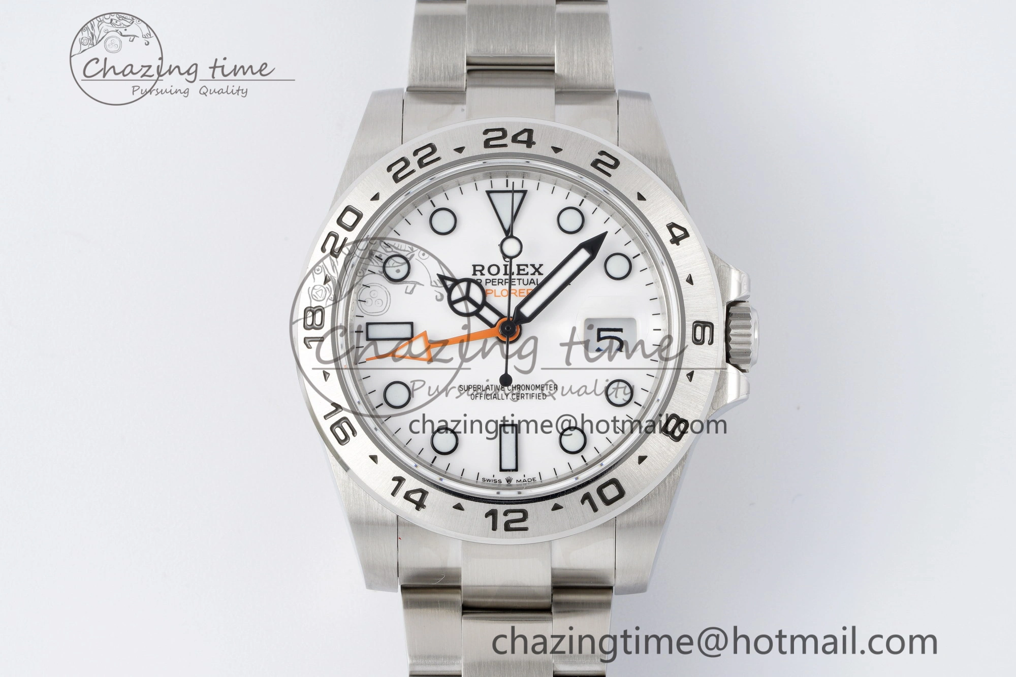 Explorer II 42mm 216570 Black 904L SS JDF 1:1 Best Edition White Dial on Bracelet VR3285 CHS V4