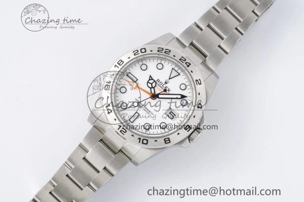 Explorer II 42mm 216570 Black 904L SS JDF 1:1 Best Edition White Dial on Bracelet VR3285 CHS V4