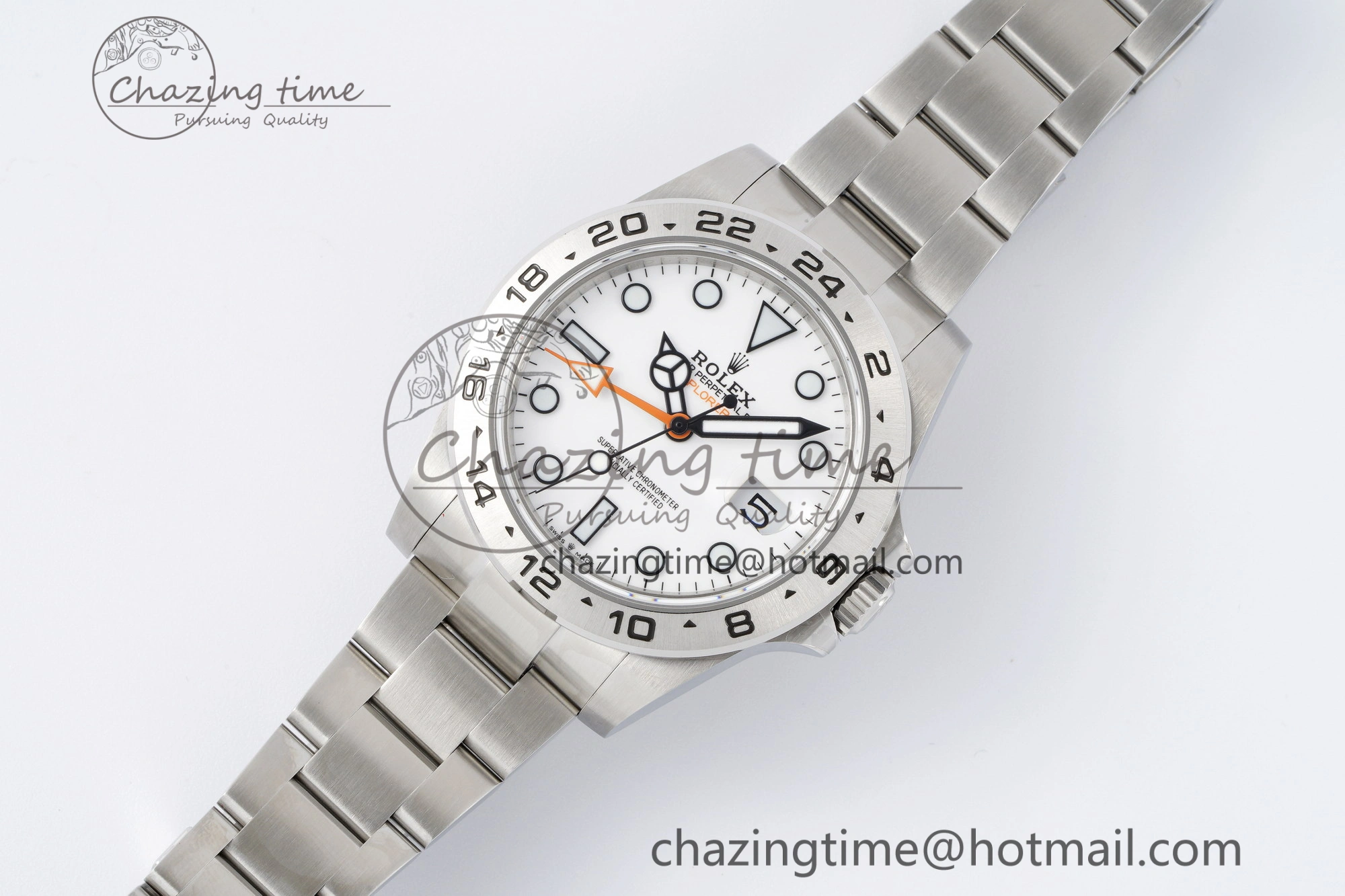 Explorer II 42mm 216570 Black 904L SS JDF 1:1 Best Edition White Dial on Bracelet VR3285 CHS V4