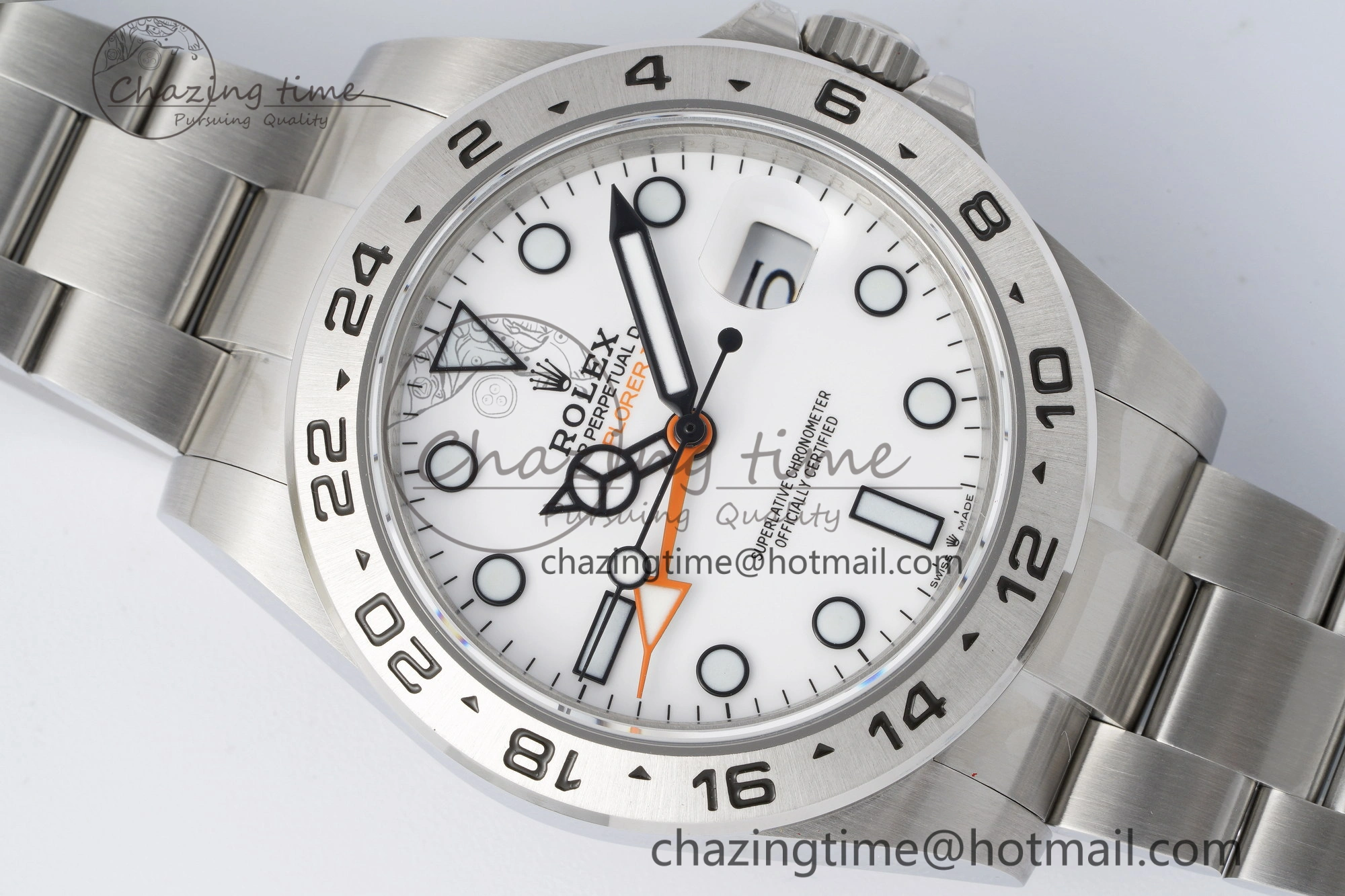 Explorer II 42mm 216570 Black 904L SS JDF 1:1 Best Edition White Dial on Bracelet VR3285 CHS V4
