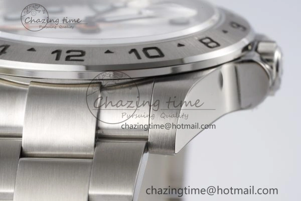 Explorer II 42mm 216570 Black 904L SS JDF 1:1 Best Edition White Dial on Bracelet VR3285 CHS V4