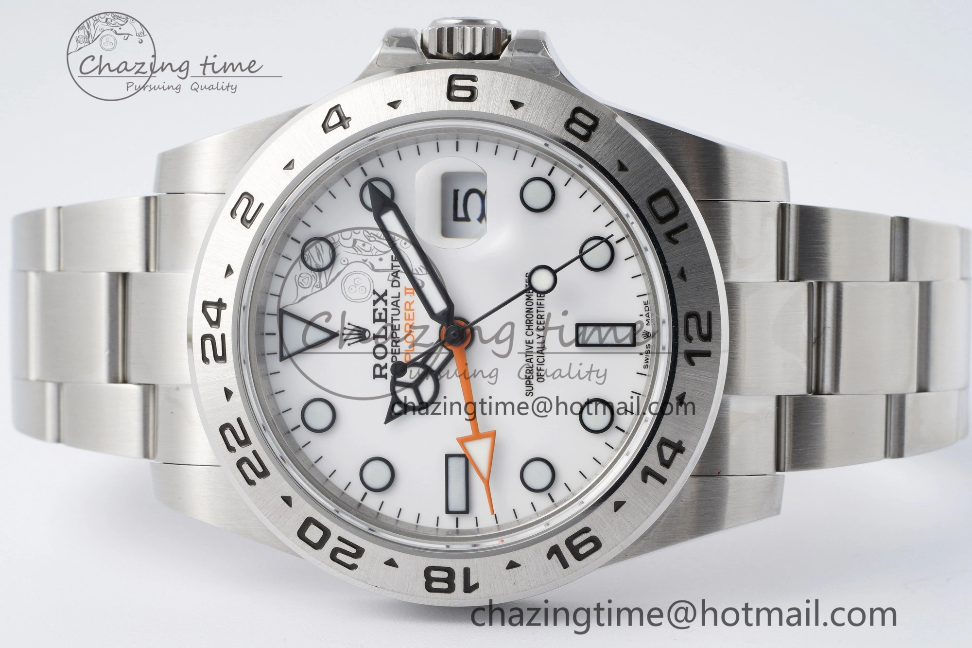 Explorer II 42mm 216570 Black 904L SS JDF 1:1 Best Edition White Dial on Bracelet VR3285 CHS V4