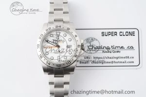 Explorer II 42mm 216570 Black 904L SS JDF 1:1 Best Edition White Dial on Bracelet VR3285 CHS V4