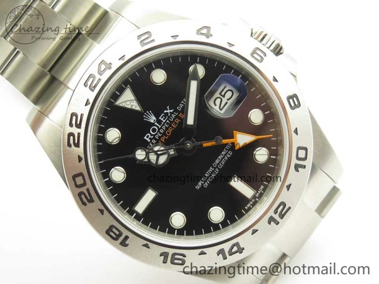Explorer II 42mm 216570 JF 1:1 Best Edition Black Dial on SS Bracelet A2836 V3