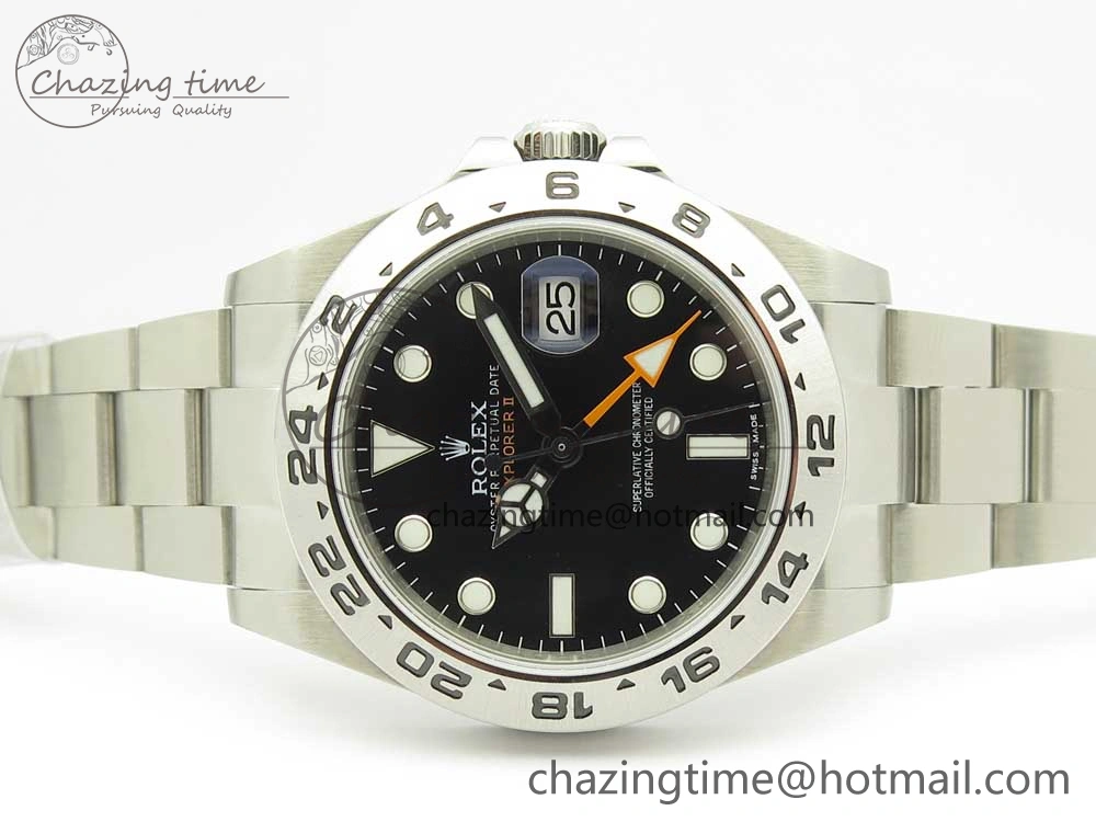 Explorer II 42mm 216570 JF 1:1 Best Edition Black Dial on SS Bracelet A2836 V3