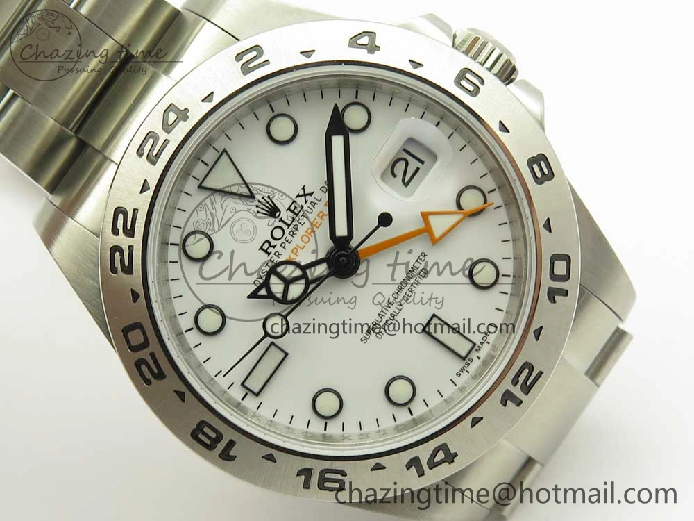 Explorer II 42mm 216570 JF 1:1 Best Edition White Dial on SS Bracelet A2836 V3