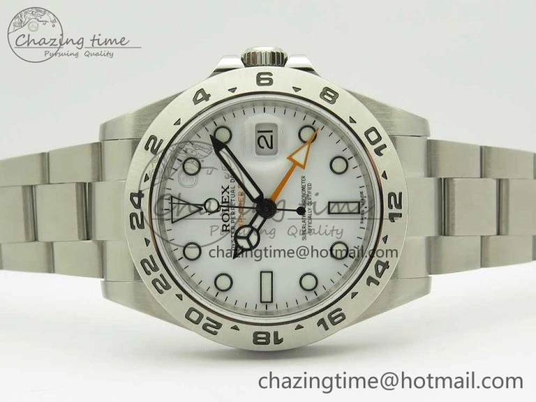 Explorer II 42mm 216570 JF 1:1 Best Edition White Dial on SS Bracelet A2836 V3