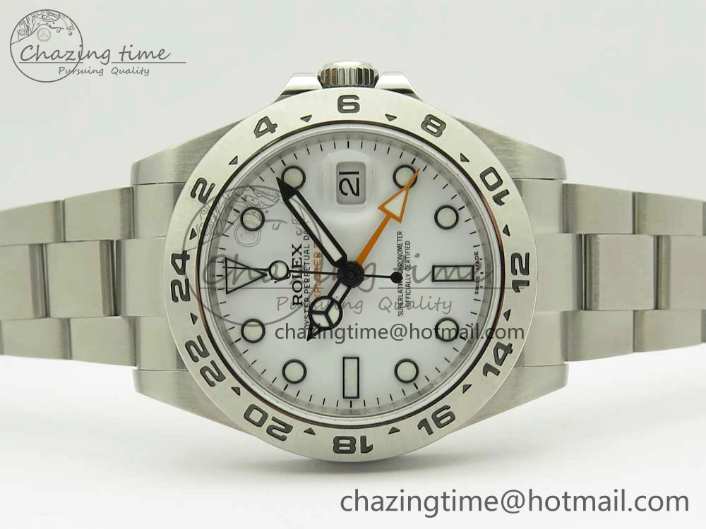 Explorer II 42mm 216570 JF 1:1 Best Edition White Dial on SS Bracelet A2836 V3