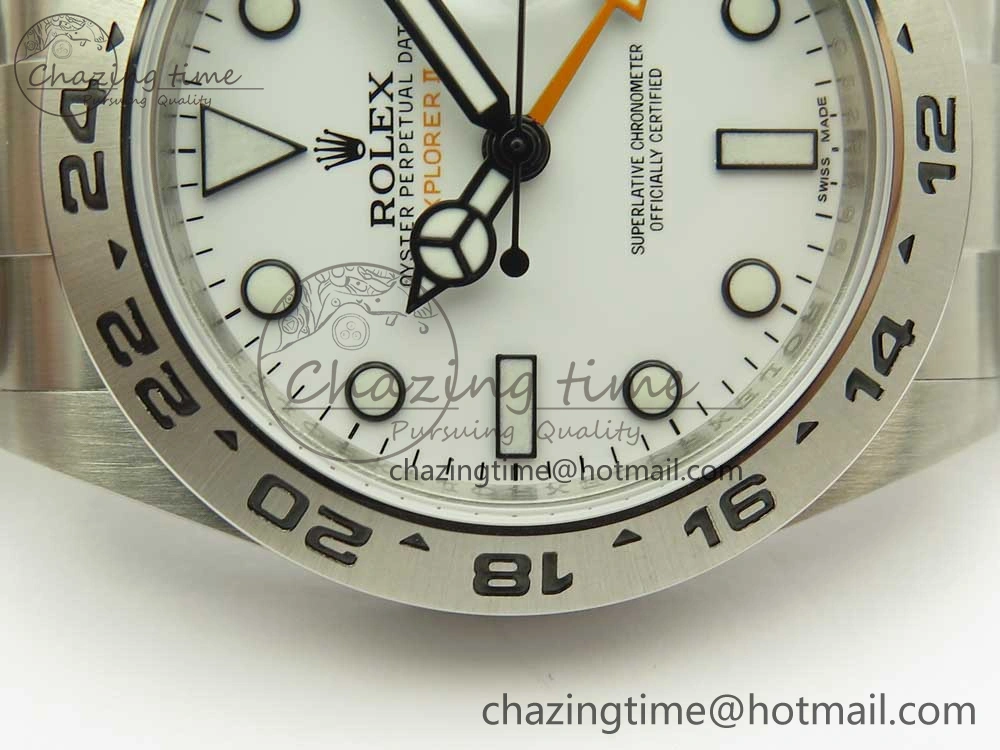 Explorer II 42mm 216570 JF 1:1 Best Edition White Dial on SS Bracelet A2836 V3